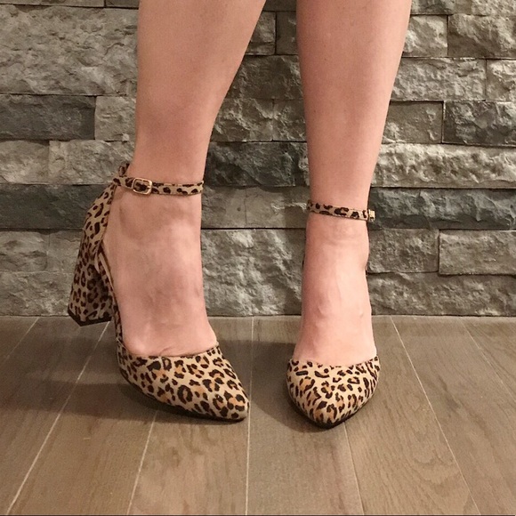 The NEW Boutique Shoes - Leopard Print Ankle Strap Heels